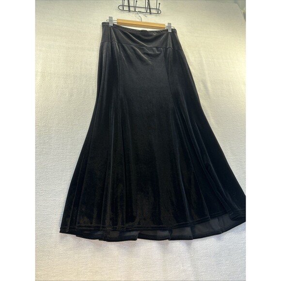 Paper Doll Black Velvet Skirt Womens Med Long Maxi Whimsygoth Boho Witchy - Picture 4 of 11